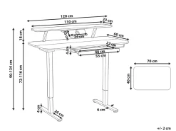 Scrivania elettrica regolabile in altezza WILBANKS Bianco 120 cm 60 cm con porta USB