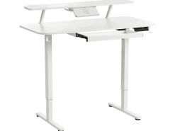 Scrivania elettrica regolabile in altezza WILBANKS Bianco 120 cm 60 cm con porta USB