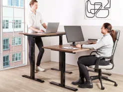 Scrivania elettrica regolabile in altezza DESTINES Marrone/Nero 180 cm 80 cm