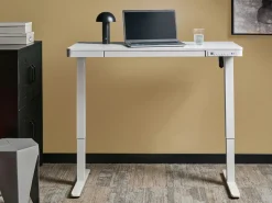 Scrivania elettrica regolabile in altezza PENLY Bianco 120 cm 60 cm con porta USB