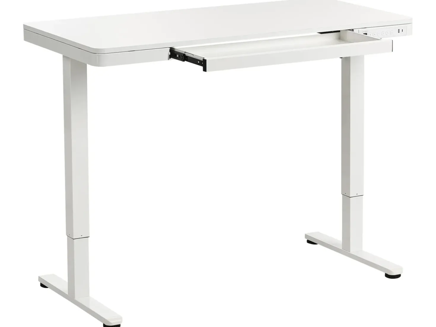 Scrivania elettrica regolabile in altezza PENLY Bianco 120 cm 60 cm con porta USB