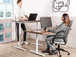Scrivania elettrica regolabile in altezza DESTINAS Marrone/Bianco 180 cm 80 cm