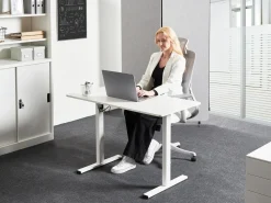 Scrivania elettrica regolabile in altezza TAVARES Bianco 120 cm 60 cm