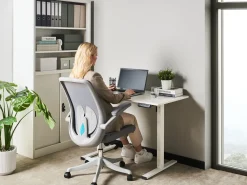 Scrivania elettrica regolabile in altezza TAVARES Bianco 120 cm 60 cm