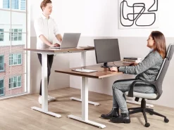Scrivania elettrica regolabile in altezza DESTINES Marrone/Bianco 180 cm 80 cm