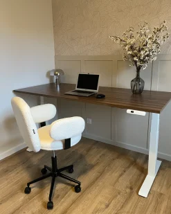 Scrivania elettrica regolabile in altezza DESTINES Marrone/Bianco 180 cm 80 cm