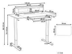 Scrivania elettrica regolabile in altezza LUCAMA Marrone/Nero 120 cm 60 cm con porta USB