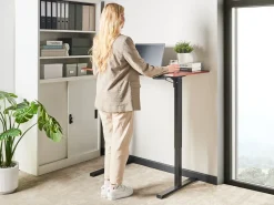 Scrivania elettrica regolabile in altezza TAVARES Marrone/Nero 120 cm 60 cm