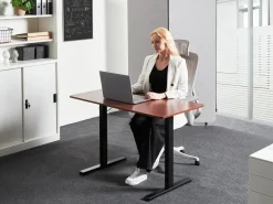 Scrivania elettrica regolabile in altezza TAVARES Marrone/Nero 120 cm 60 cm