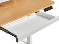 Scrivania elettrica regolabile in altezza WILBANKS Marrone chiaro/Bianco 120 cm 60 cm con porta USB