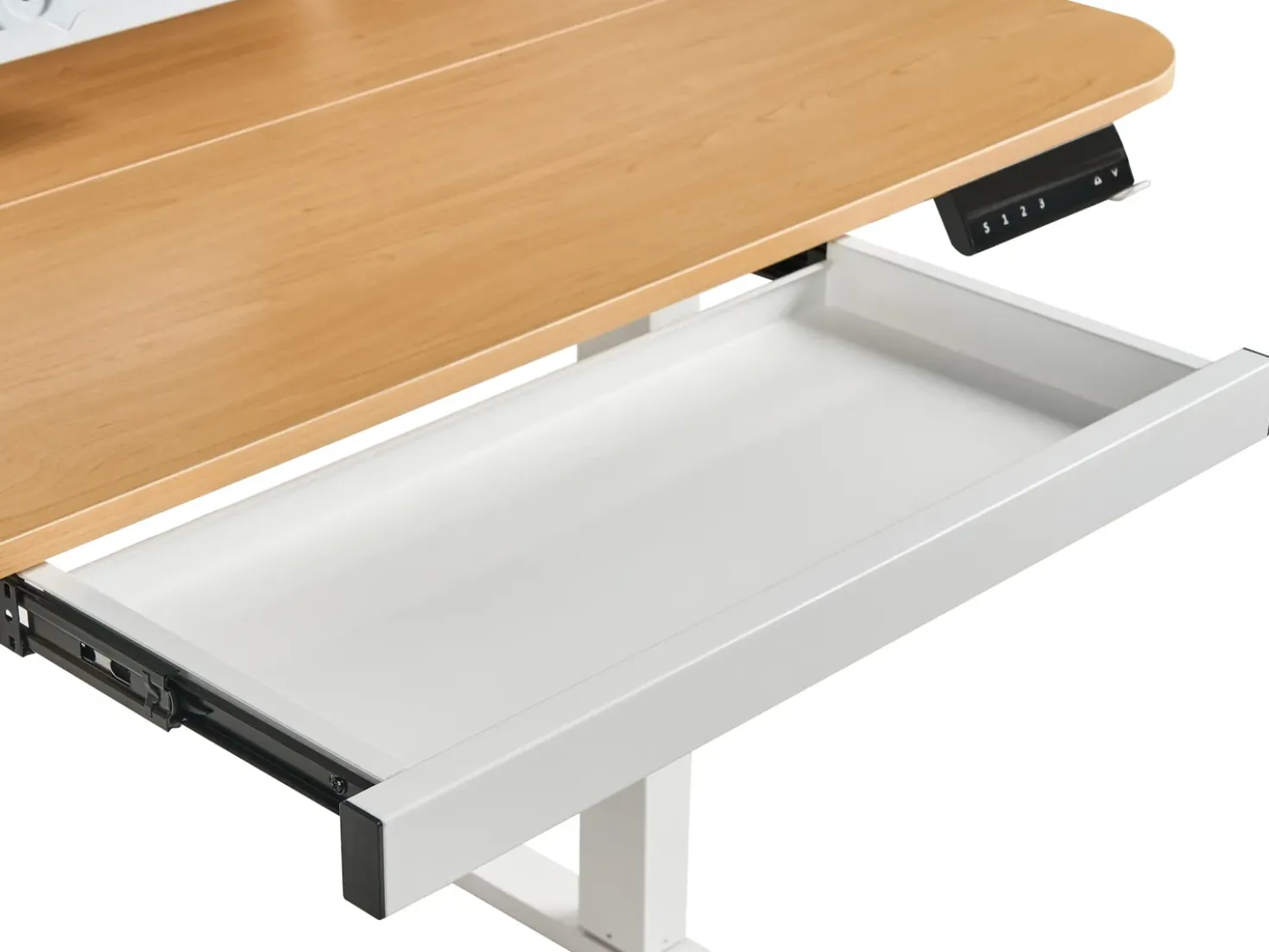 Scrivania elettrica regolabile in altezza WILBANKS Marrone chiaro/Bianco 120 cm 60 cm con porta USB