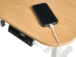 Scrivania elettrica regolabile in altezza WILBANKS Marrone chiaro/Bianco 120 cm 60 cm con porta USB