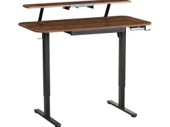 Scrivania elettrica regolabile in altezza WILBANKS Marrone/Nero 120 cm 60 cm con porta USB