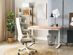 Scrivania elettrica regolabile in altezza KENLY Marrone/Bianco 120 cm 60 cm con porta USB