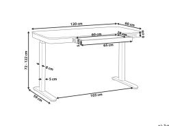 Scrivania elettrica regolabile in altezza KENLY Marrone/Bianco 120 cm 60 cm con porta USB