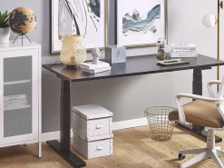Scrivania elettrica regolabile in altezza DESTIN II Nero 160 cm 72 cm