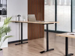Scrivania elettrica regolabile in altezza DESTINAS Nero/Marrone chiaro 180 cm 72 cm