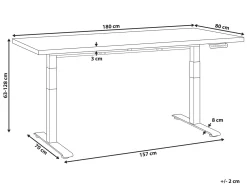 Scrivania elettrica regolabile in altezza DESTINES Nero/Bianco 180 cm 80 cm