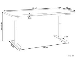 Scrivania elettrica regolabile in altezza DESTINAS Marrone/Nero 180 cm 80 cm