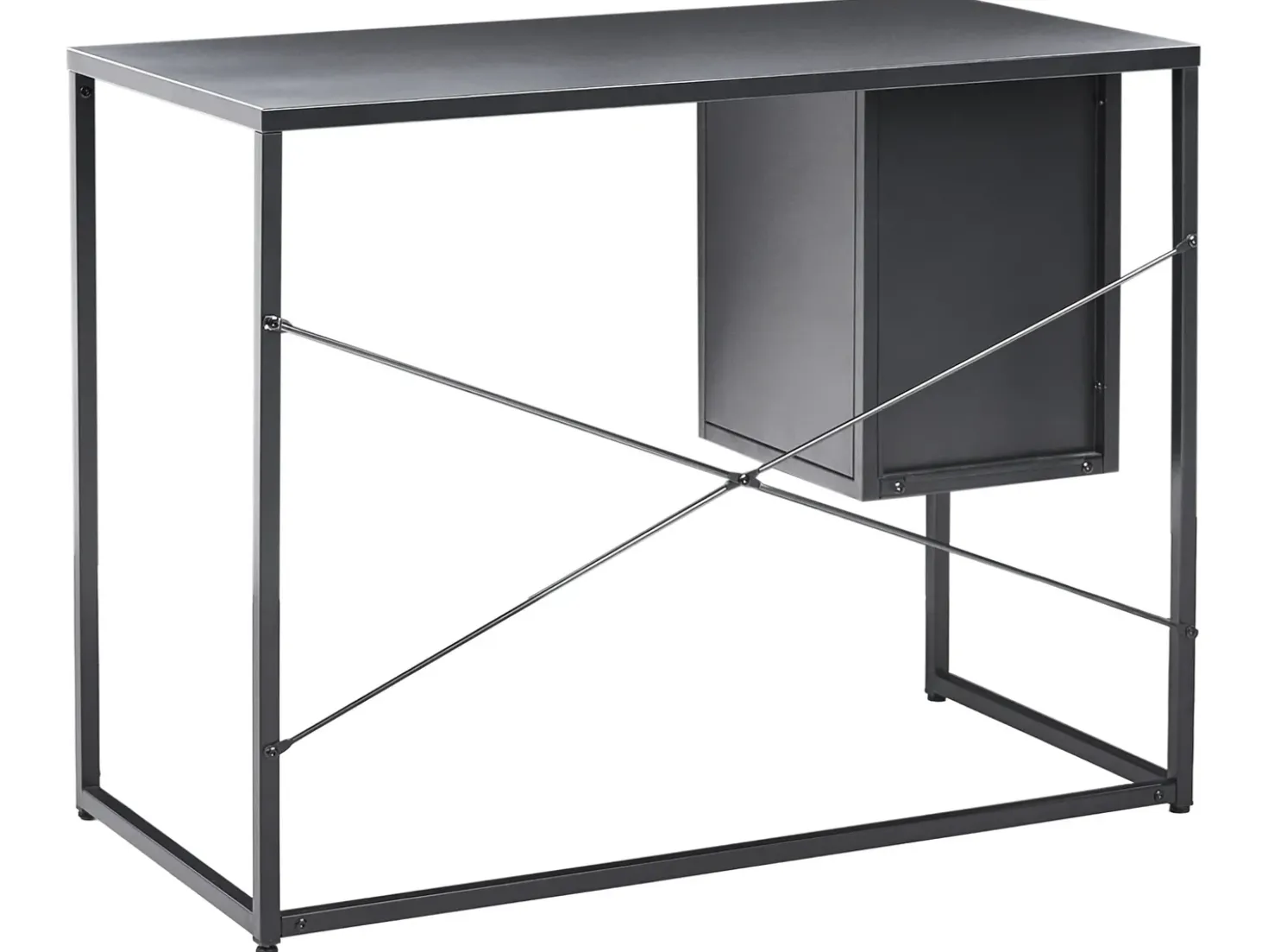 Scrivania HARJO Nero 100 cm 50 cm con contenitore