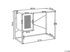 Scrivania HARJO Nero 100 cm 50 cm con contenitore