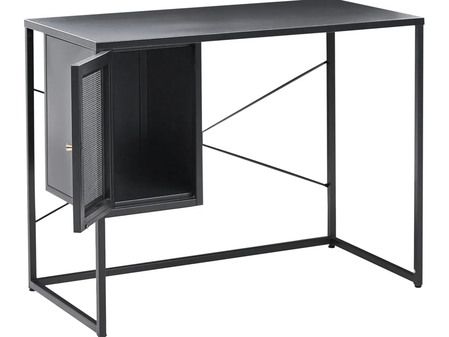Scrivania HARJO Nero 100 cm 50 cm con contenitore