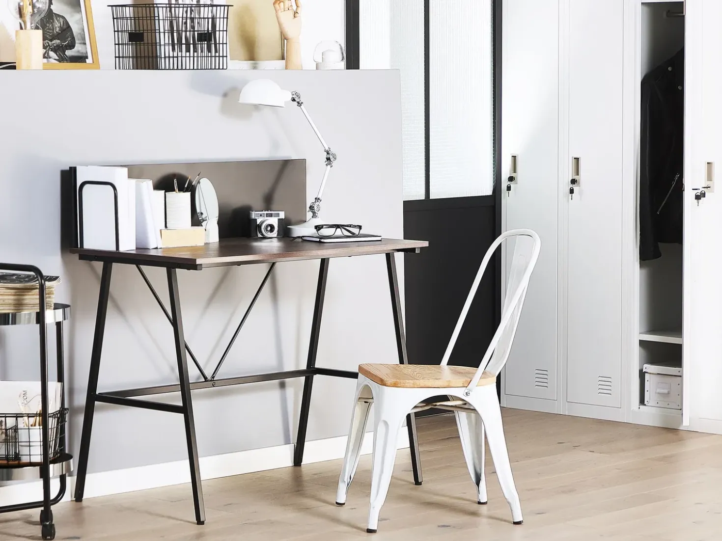 Scrivania HASTINGS Marrone/Nero 100 cm 52 cm