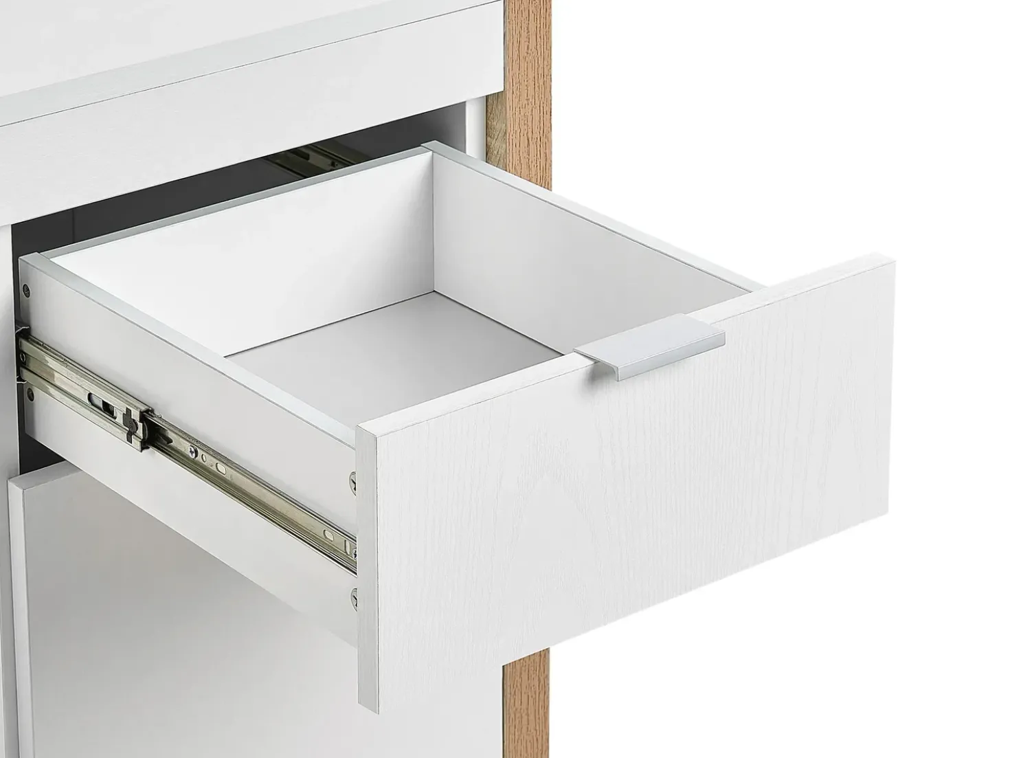 Scrivania JOHNSON Marrone/Bianco 112 cm 50 cm con contenitore