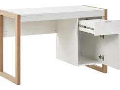 Scrivania JOHNSON Marrone/Bianco 112 cm 50 cm con contenitore