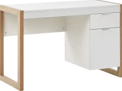 Scrivania JOHNSON Marrone/Bianco 112 cm 50 cm con contenitore