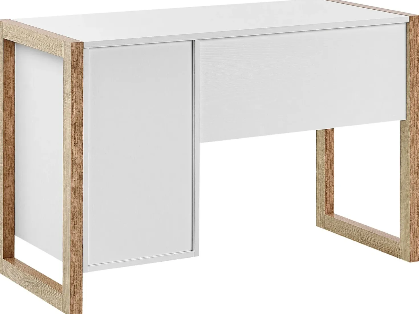 Scrivania JOHNSON Marrone/Bianco 112 cm 50 cm con contenitore