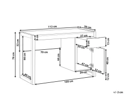 Scrivania JOHNSON Marrone/Bianco 112 cm 50 cm con contenitore