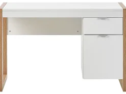 Scrivania JOHNSON Marrone/Bianco 112 cm 50 cm con contenitore