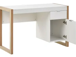 Scrivania JOHNSON Marrone/Bianco 112 cm 50 cm con contenitore