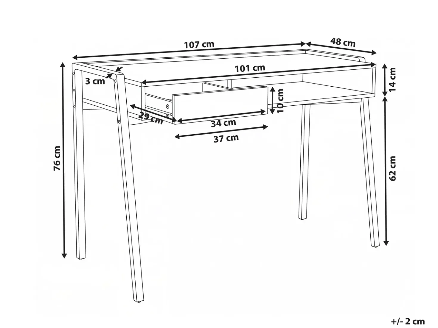Scrivania KOFOTEN Marrone chiaro 107 cm 48 cm