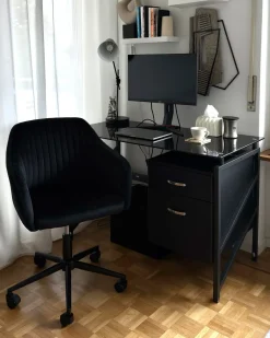 Scrivania MORITON Nero 117 cm 57 cm con contenitore