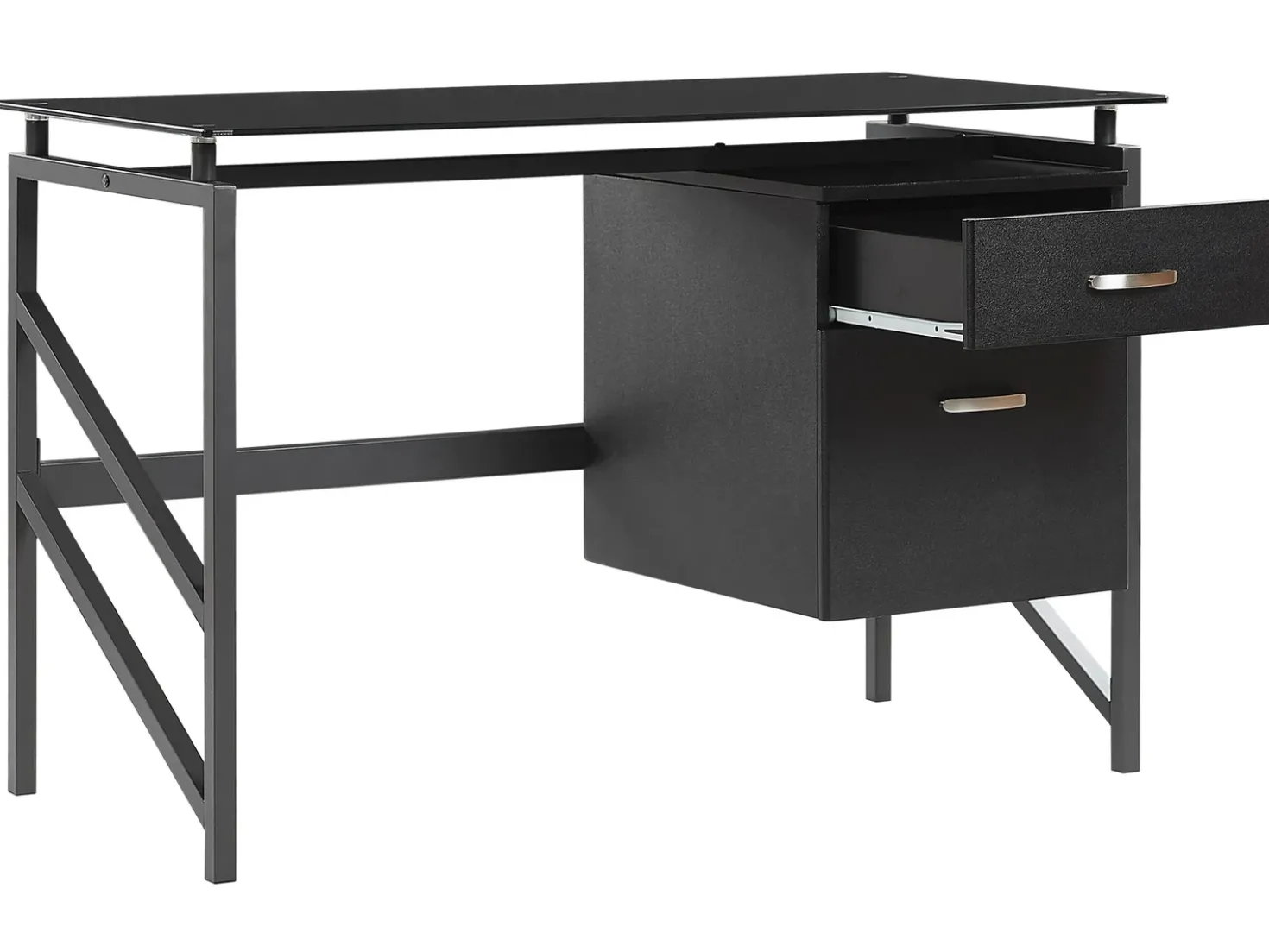 Scrivania MORITON Nero 117 cm 57 cm con contenitore