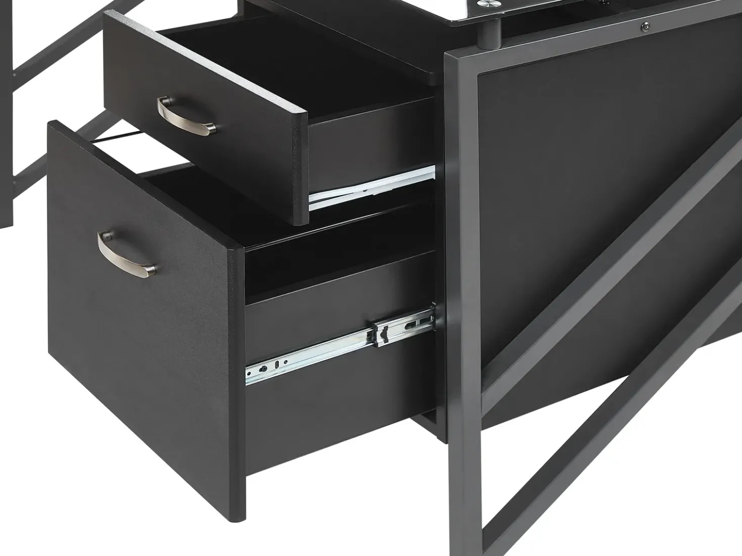 Scrivania MORITON Nero 117 cm 57 cm con contenitore