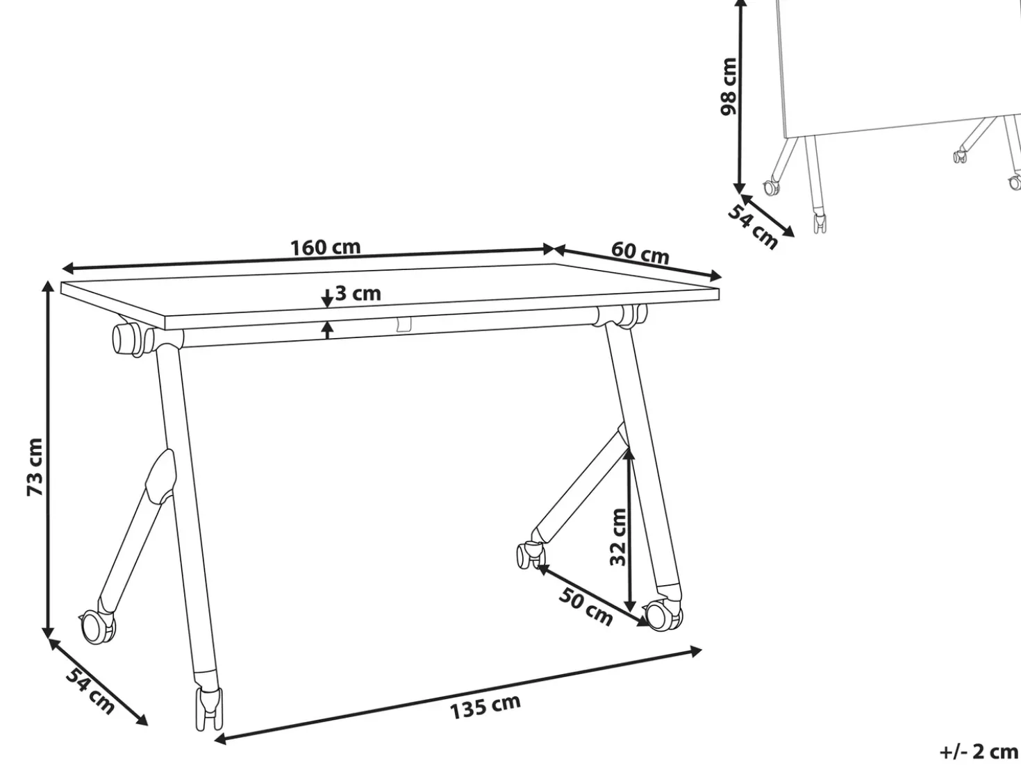 Scrivania pieghevole BENDI Marrone 160 cm 60 cm