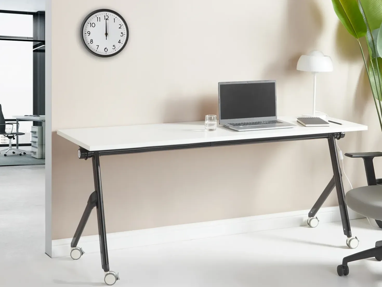 Scrivania pieghevole BENDI Bianco 180 cm 60 cm con ruote