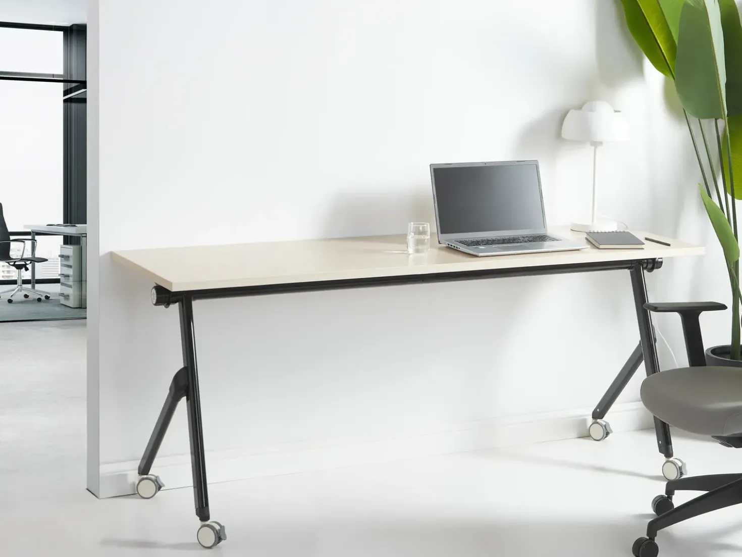 Scrivania pieghevole BENDI Marrone chiaro 180 cm 60 cm con ruote