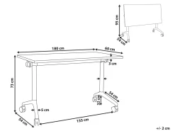 Scrivania pieghevole CAVI Marrone chiaro 180 cm 60 cm con ruote