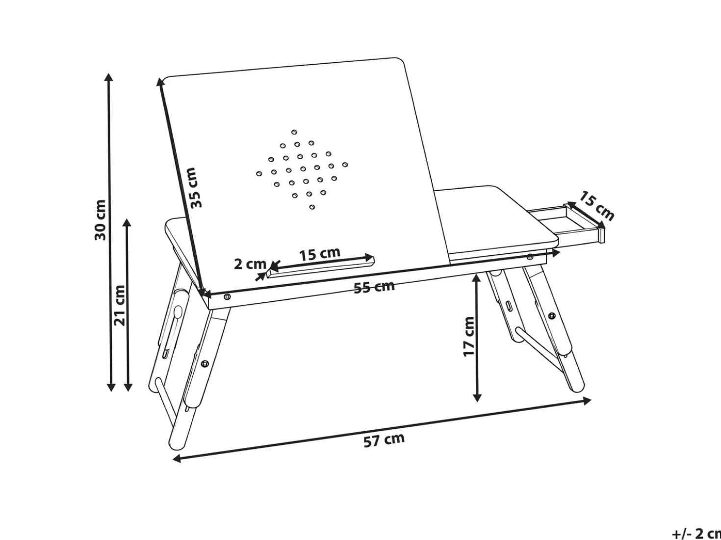 Scrivania portatile pieghevole per laptop ORGE Marrone chiaro 57 cm 35 cm