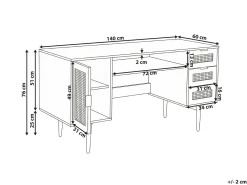 Scrivania RAFFRA Marrone chiaro 140 cm 60 cm