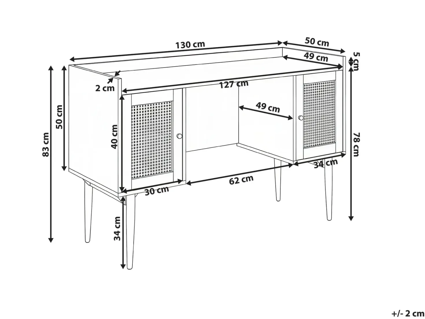 Scrivania RATANA Marrone chiaro 130 cm 50 cm