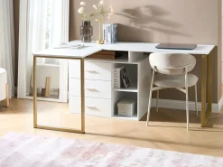 Scrivania regolabile ASHMORE Bianco 165/220 cm 55 cm