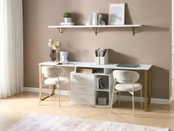 Scrivania regolabile ASHMORE Bianco 165/220 cm 55 cm