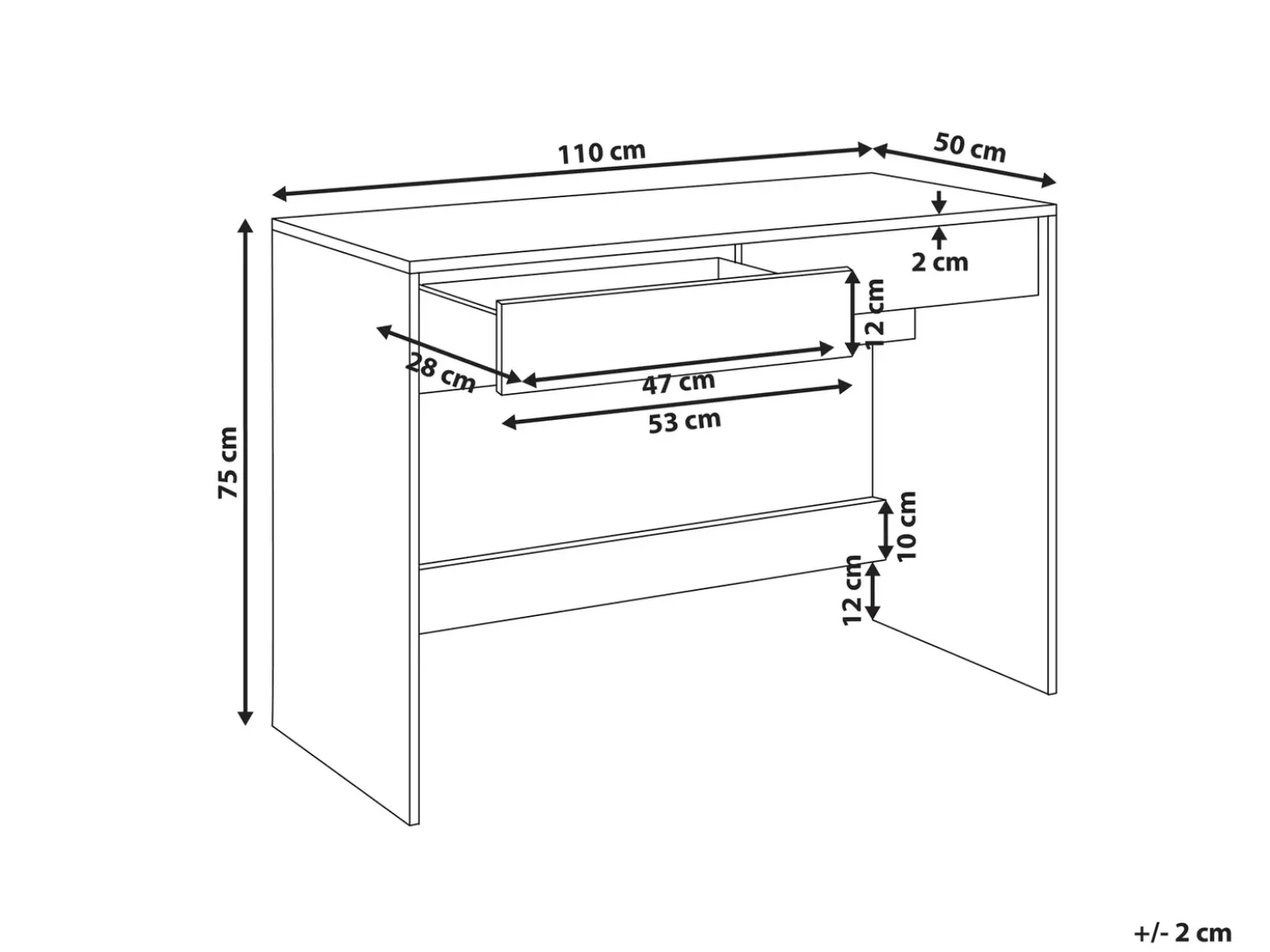 Scrivania RONDANE Bianco 110 cm 50 cm
