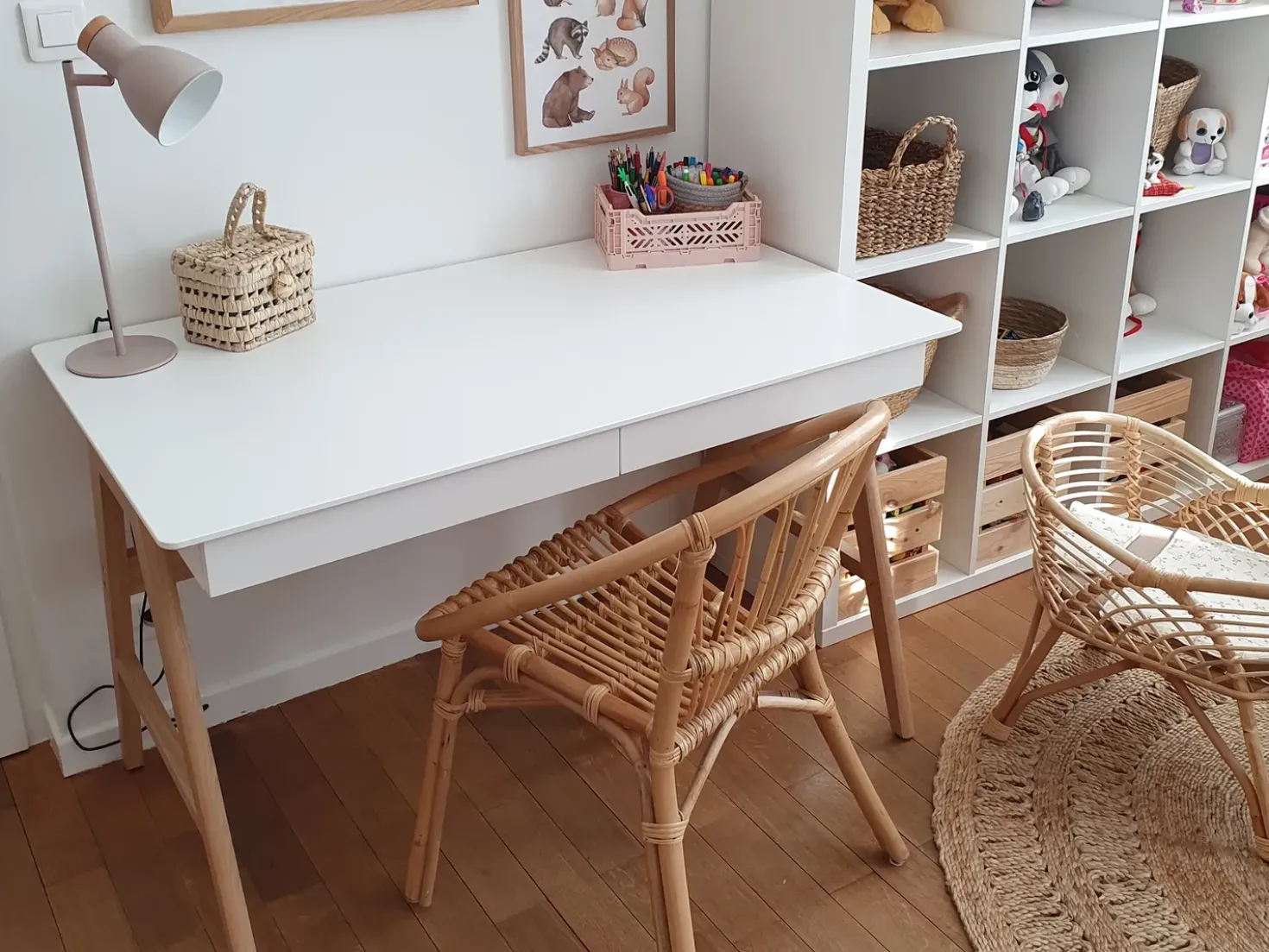 Scrivania SHESLAY Bianco 120 cm 70 cm con Cassetti