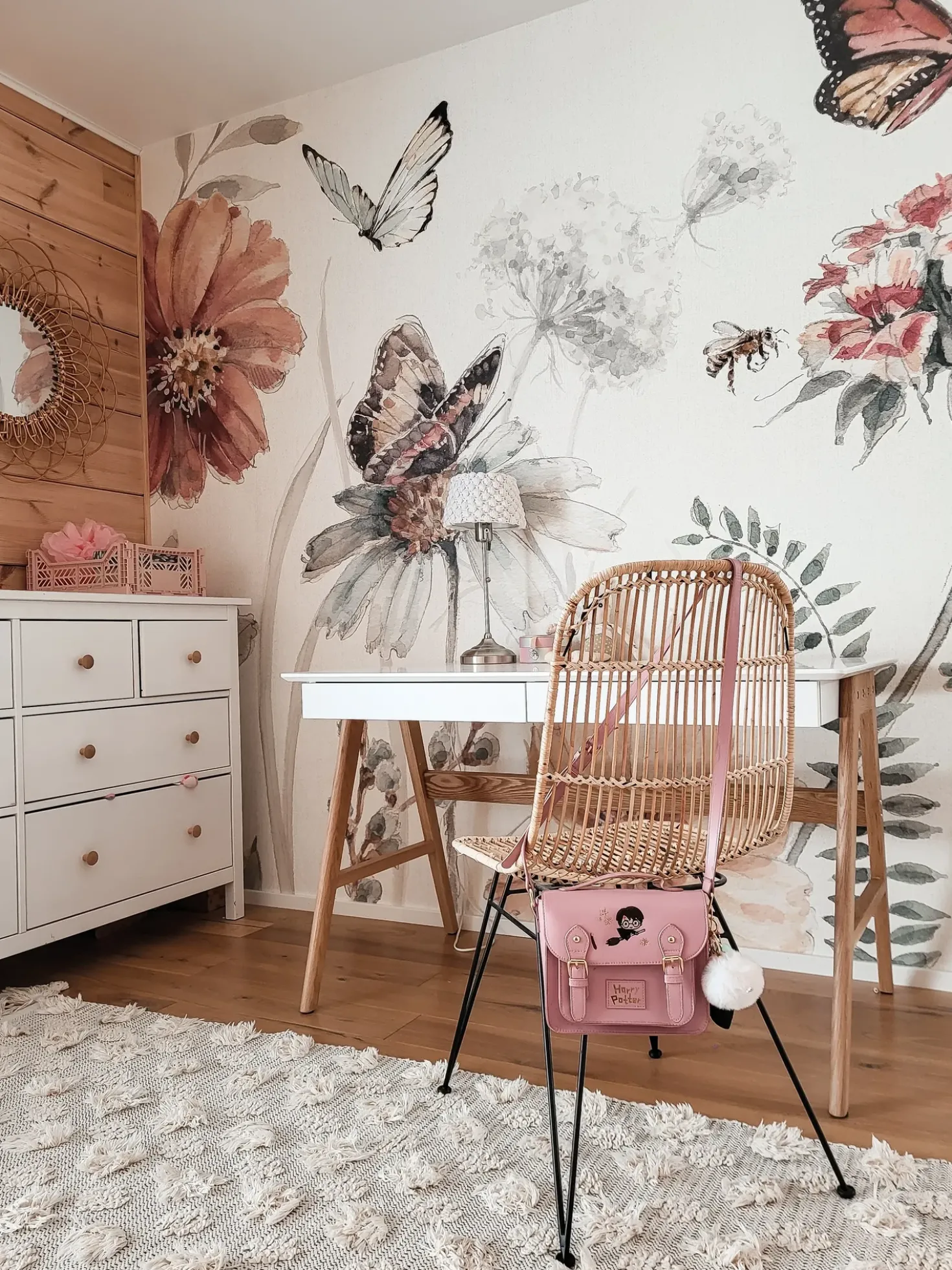 Scrivania SHESLAY Bianco 120 cm 70 cm con Cassetti